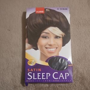 Qfitt Black Satin Sleep Cap